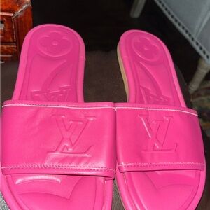 Louis Vuitton Fuchsia Slide Sandals